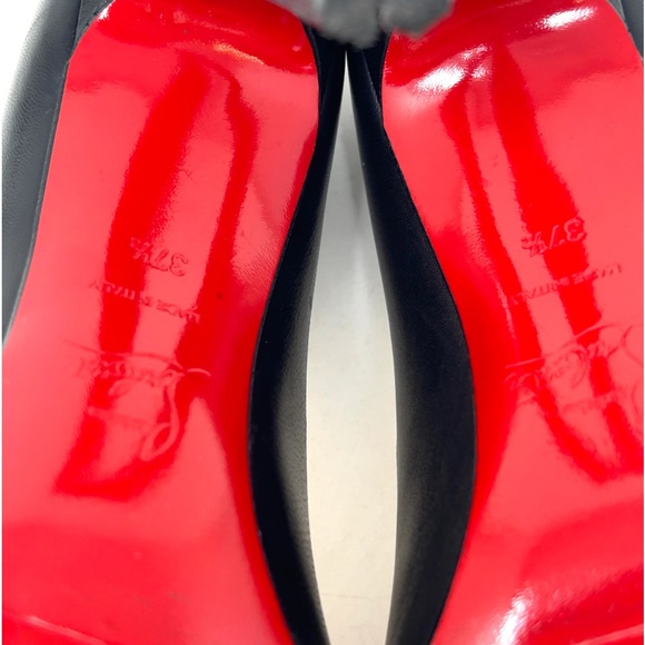 Christian Louboutin Pigalle Follies 100 Black Leather Pump Heels 37.5 - Picture 2 of 4